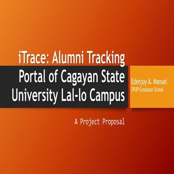 Alumni Tracking Portal of Cagayan State University Lal lo Campus)