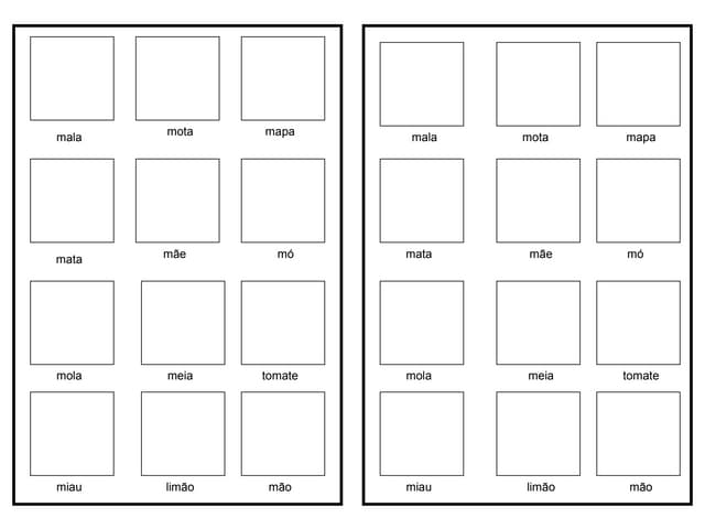 Ditado de palavras m