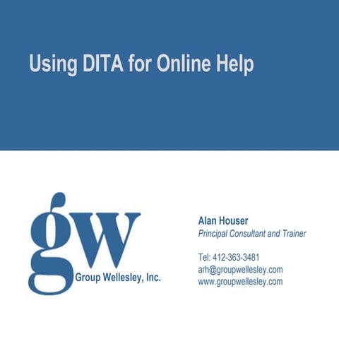 Using DITA for Online Help