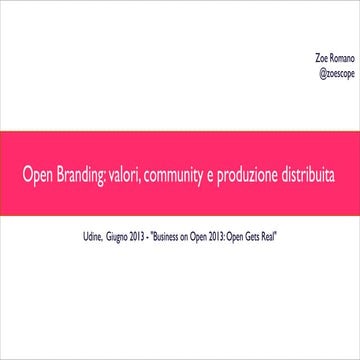 Open Branding: valori, community e produzione distribuita