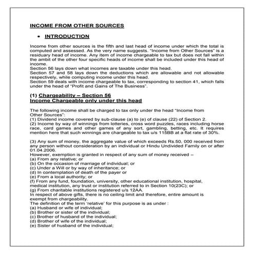 INCOME FROM OTHER SOURCES