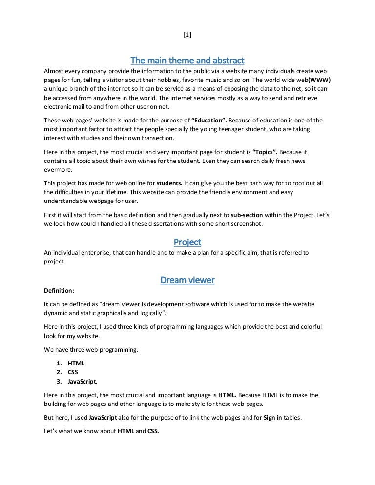 Dissertation website
