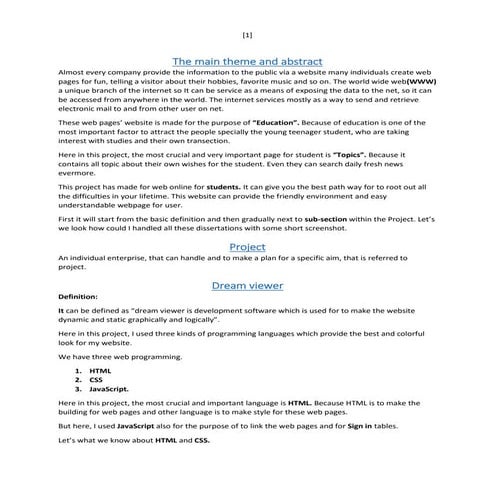 Webdesign + Website thesis