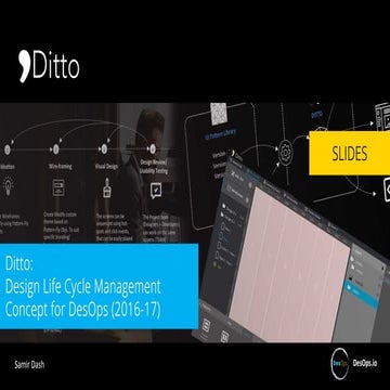 Ditto – Design Life Cycle Management Concept for DesOps (2016-17) 