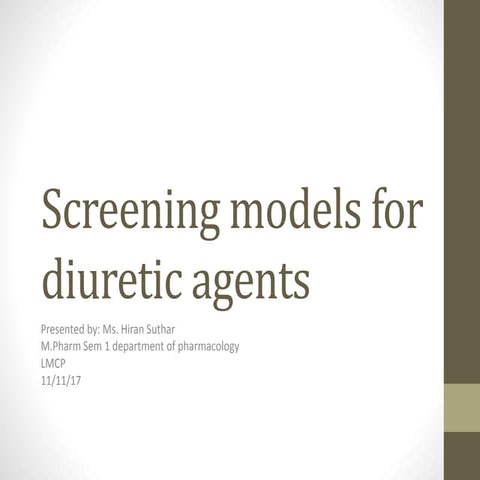 Diuretics screening models