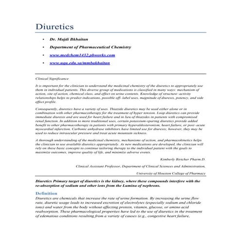 Diuretics | PDF