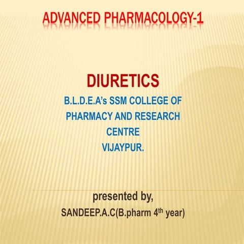 Drugs acting on the kidney lectures 1 and 2 | PDF