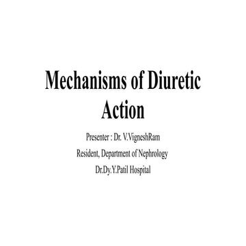 Diuretics, it's use and mechanism of action