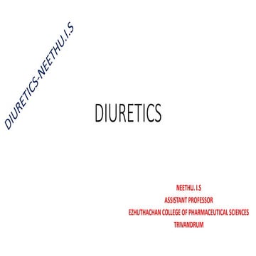 DIURETICS-NEETHU.I.S.pptx FIFTH SEMESTER.B.PHARM KUHS
