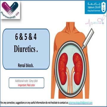 Drugs acting on the kidney lectures 1 and 2 | PDF