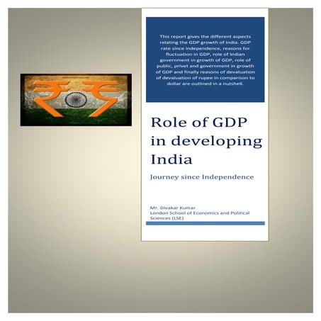 Role of GDP in developing India