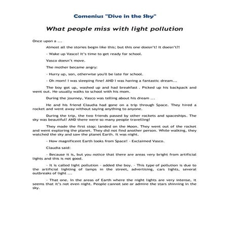 Dive in the Sky story