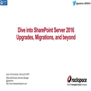 Dive into Microsoft SharePoint Server 2016 Upgrade and Migration