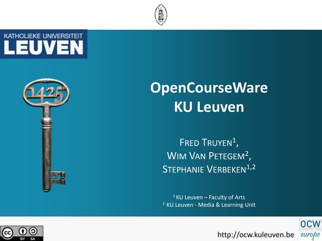Presentation Opencourseware KU Leuven on Diverse 2012