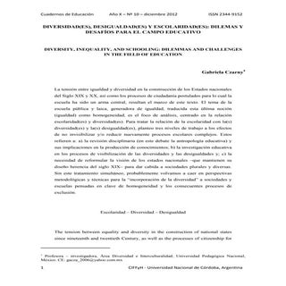 Diversidad, desigualdad escolar