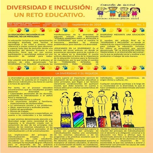 DIVERSIDAD Y EDUCACIÓN INCLUSIVA: UN DESAFÍO PARA LOS SISTEMAS ...