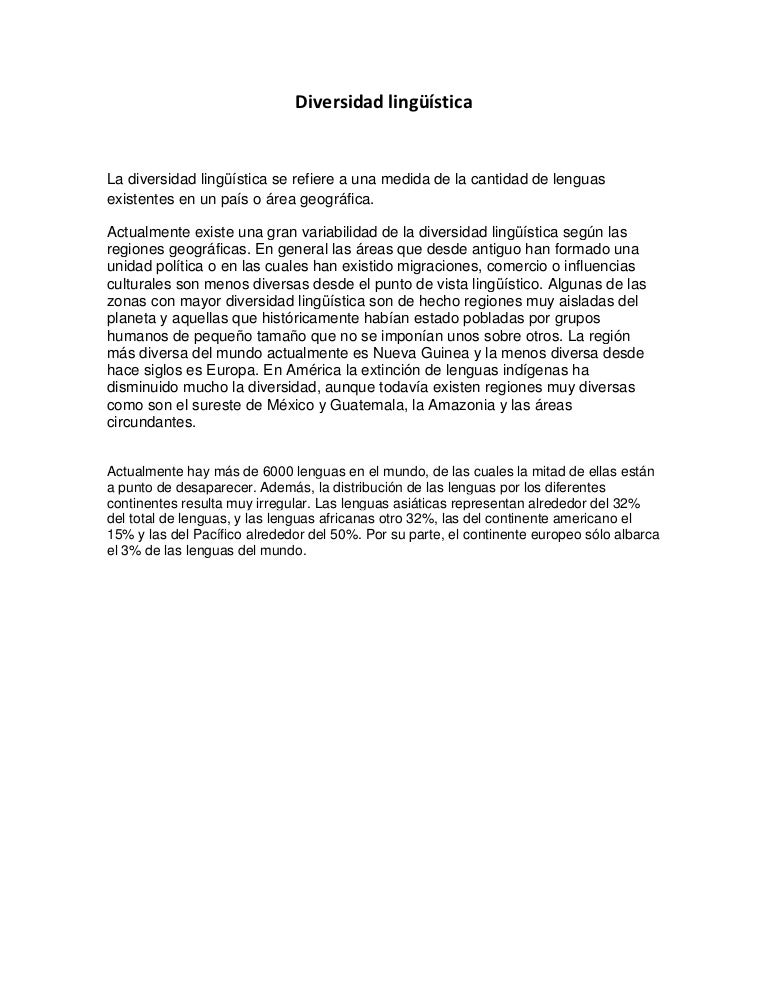 Diversidad lingüística