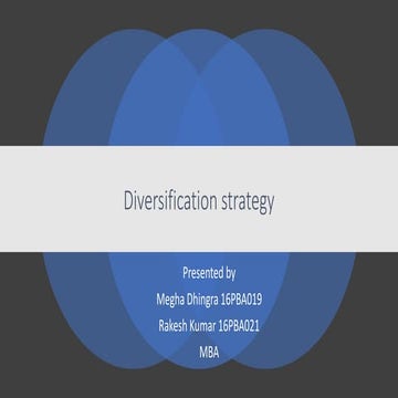 Diversification strategy ( megha and rakesh)