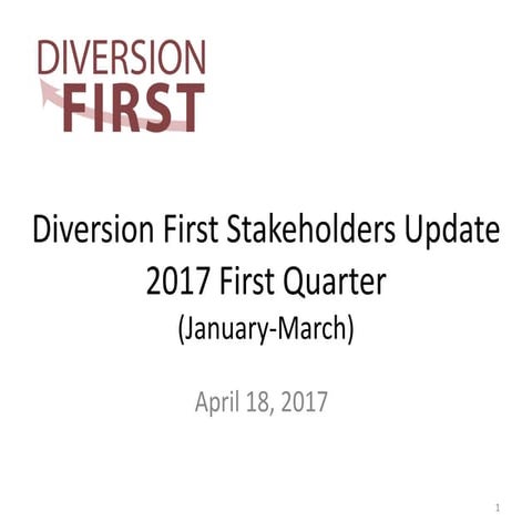 Diversion First Stakeholders Update 2017 First Quarter (January-March): April...