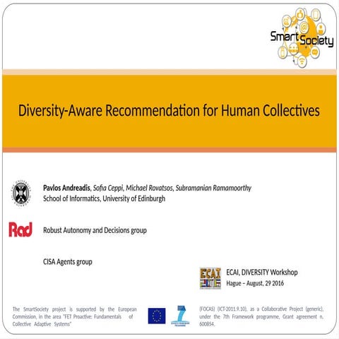 Diversity aware recommendation for human collectives