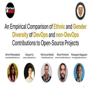 An Empirical Comparison of Ethnic and Gender Diversity of DevOps and ...