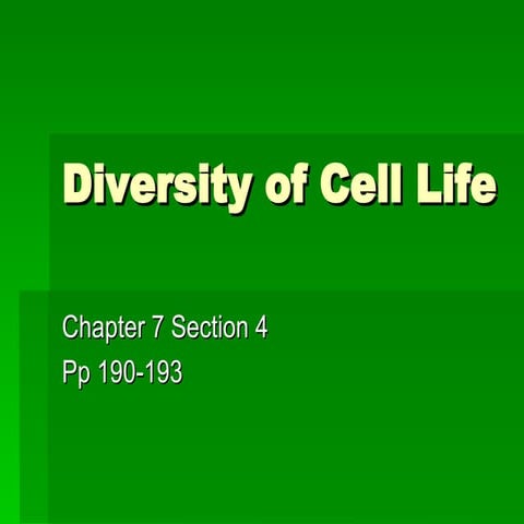 Diversity Of Cell Life
