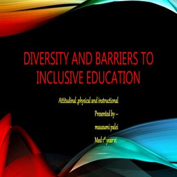 Diversity and barriers to inclusive education