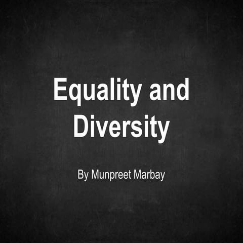 Diversity and equality laws