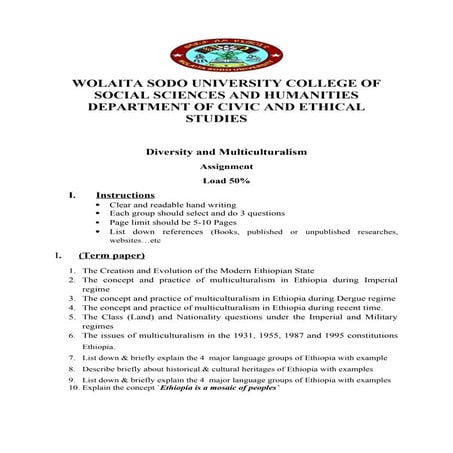 Assignment For The Course Diversity And Multiculturalism Assignment 11 Docx