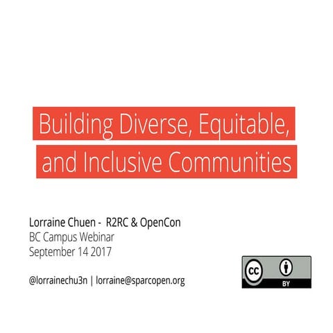 Building diverse, equitable and inclusive communities 