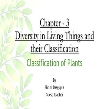 Plants and their classification