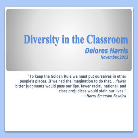 Diversity in the classroom