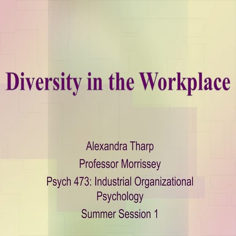 Diversity in the workplace