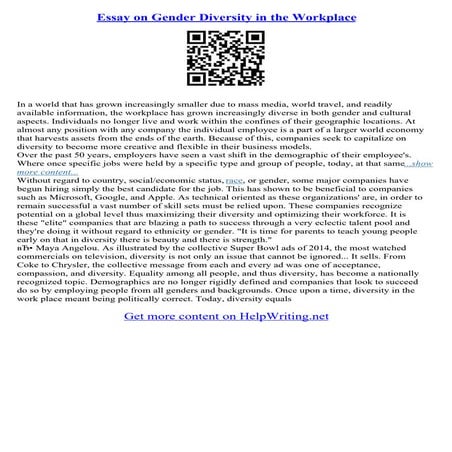 Diversity In The Workplace Essay