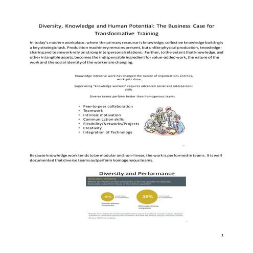 Diversity, Knowledge and Human Potential 