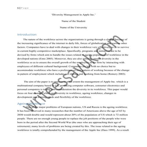 Diversity management in apple inc.