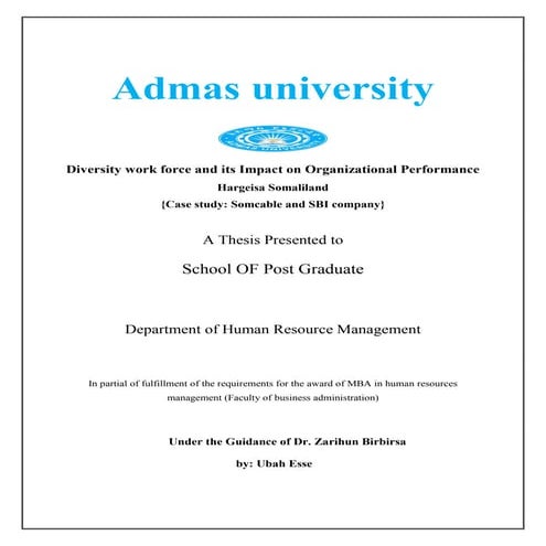 Diversity work force and its impacts on  organizational performance + master ...