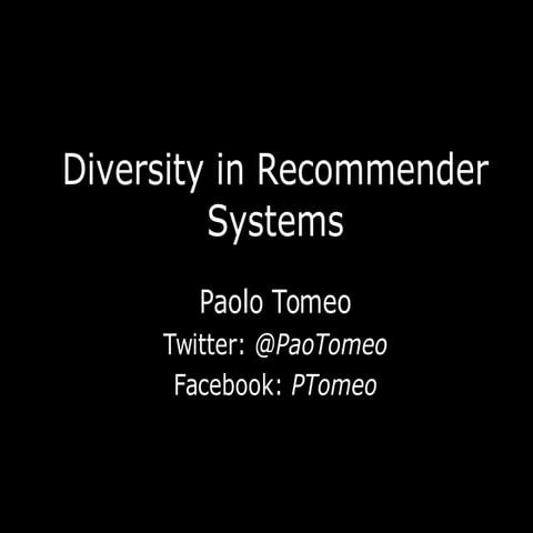 Diversità per Recommender Systems