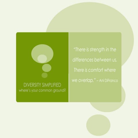 Diversity Simplified: Diversity Leadership Academy 2012: Capstone Presentation