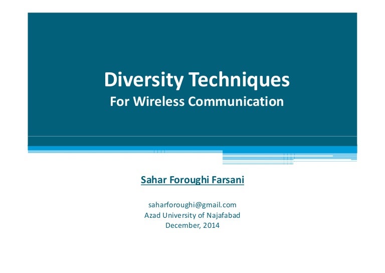 Diversity Techniques in Wireless Communication