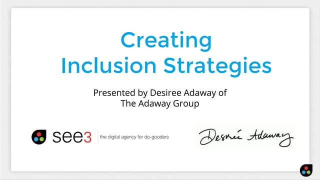 Diversity webinar: Creating inclusion strategies