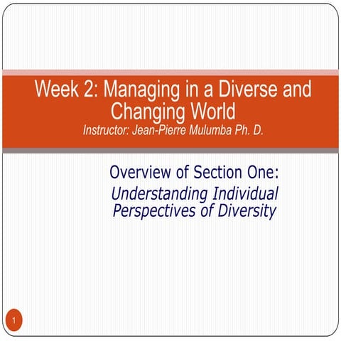 Diversity week2 class1 | PPTX
