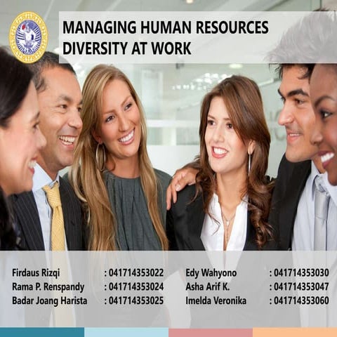Managing Human Resources Diversity at Work