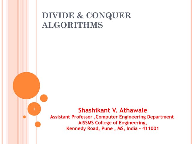 Divide and conquer | PPT | Computing | Technology & Computing