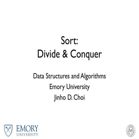 CS323: Sort - Divide and Conquer | PPT