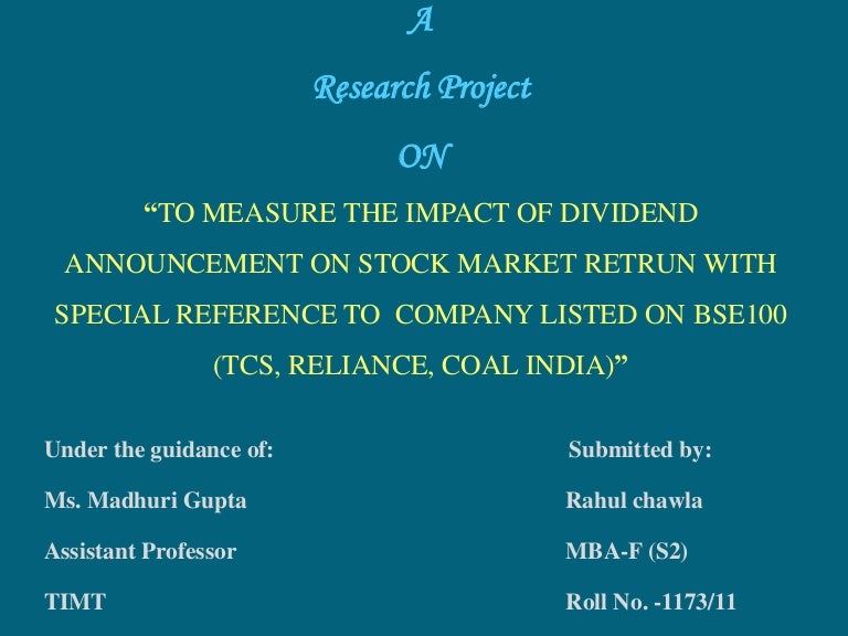 Dividend announcement