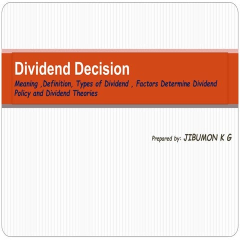  Dividend Decision 