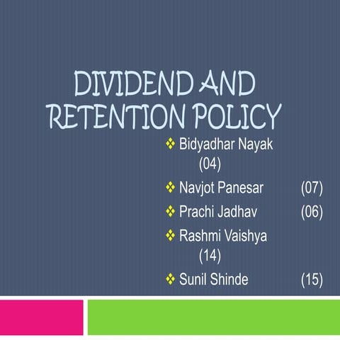 Dividend policy