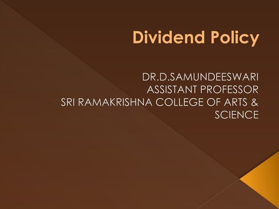 Factors Determining Dividend Policy Pptx