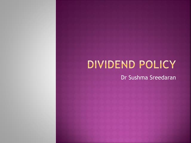 Dividend Policy Converted Pdf Dividend Policy Converted Pdf